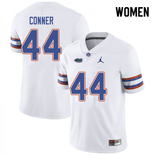 Jordan Brand Women #44 Garrett Conner Florida Gators College Football Jersey White